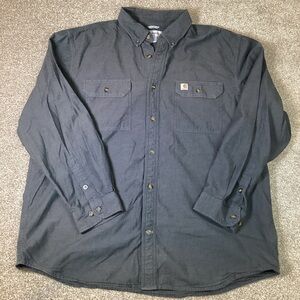 Carhartt Men's Gray Chambray Button-Up Long Sleeve Shirt Sz XL